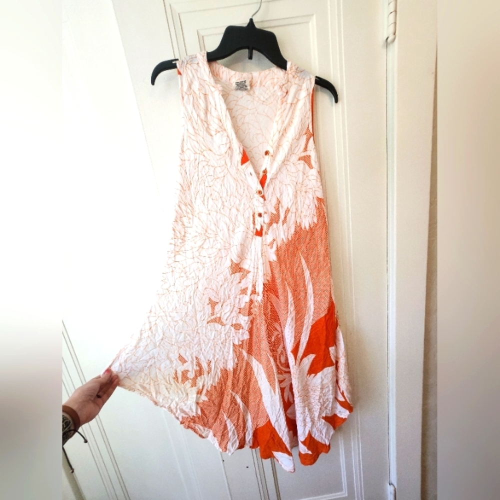 EUC SEVEN ISLANDS SLEEVELESS FLORAL MIDI SHIFT DRESS